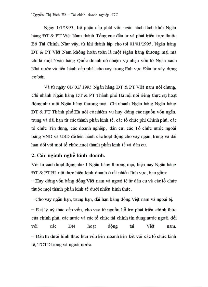 image for page Báo cáo thực tập tại Chi nhánh BIDV Hà Nội