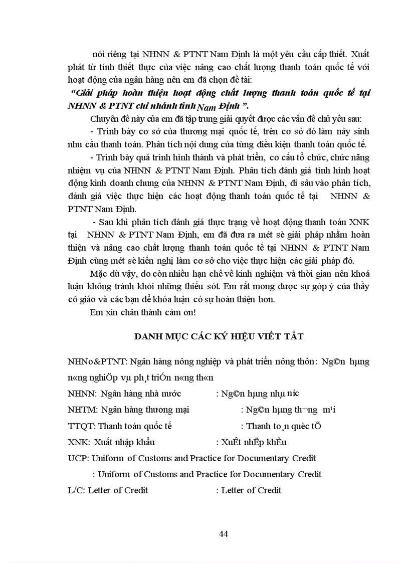 image for page Giải pháp hoàn thiện hoạt động thanh toán quốc tế tại ngân hàng Ngân hàng nông nghiệp và phát triển nông thôn chi nhánh tỉnh Nam Định