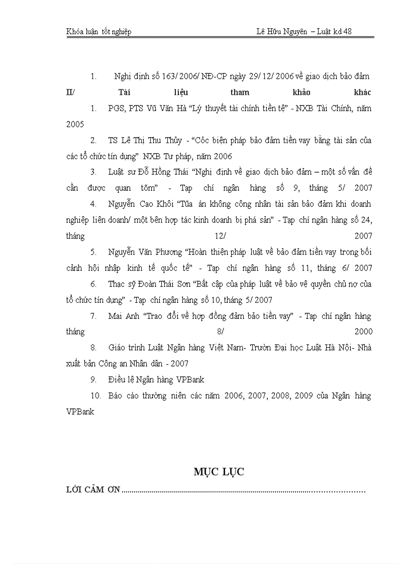 image for page Chế độ pháp lý về bảo đảm tiền vay và thực tiễn áp dụng tại ngân hàng VPBank – Chi nhánh Đông Đô