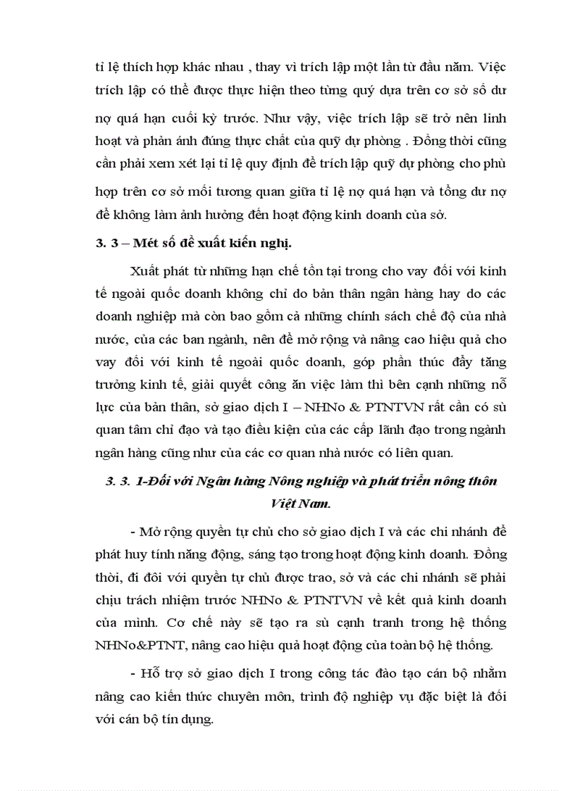 image for page Một số giải pháp nâng cao hiệu quả tín dụng đối với kinh tế ngoài quốc doanh ở sở giao dịch I ngân hàng nông nghiệp và phát triển nông thôn việt nam
