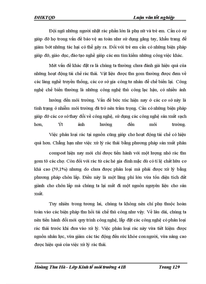 image for page Bước đầu nghiên cứu công tác quản lý rác thải đô thị thành phố Hà Nội dựa trên quan điểm kinh tế môi trường