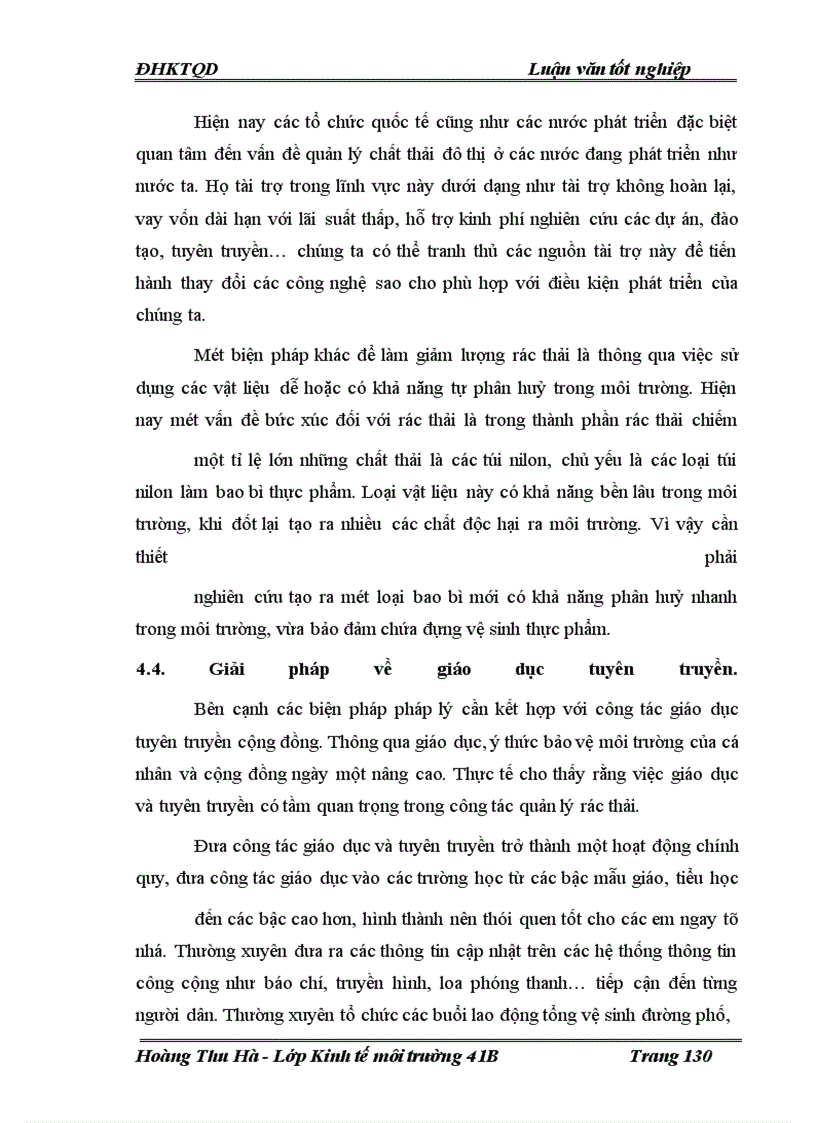 image for page Bước đầu nghiên cứu công tác quản lý rác thải đô thị thành phố Hà Nội dựa trên quan điểm kinh tế môi trường