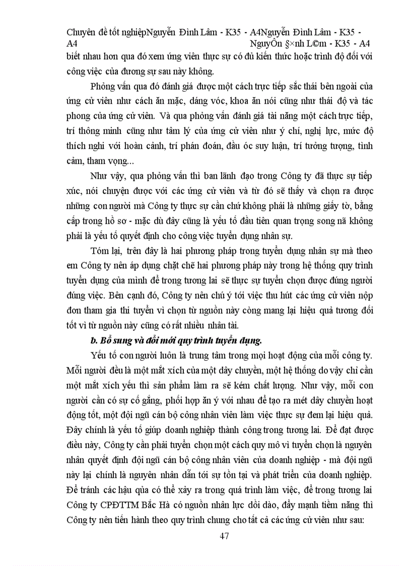 image for page Các giải pháp nhằm nâng cao chất lượng công tác tuyển dụng nhân sự ở Công ty Cổ phần Đầu tư Thương mại Bắc Hà