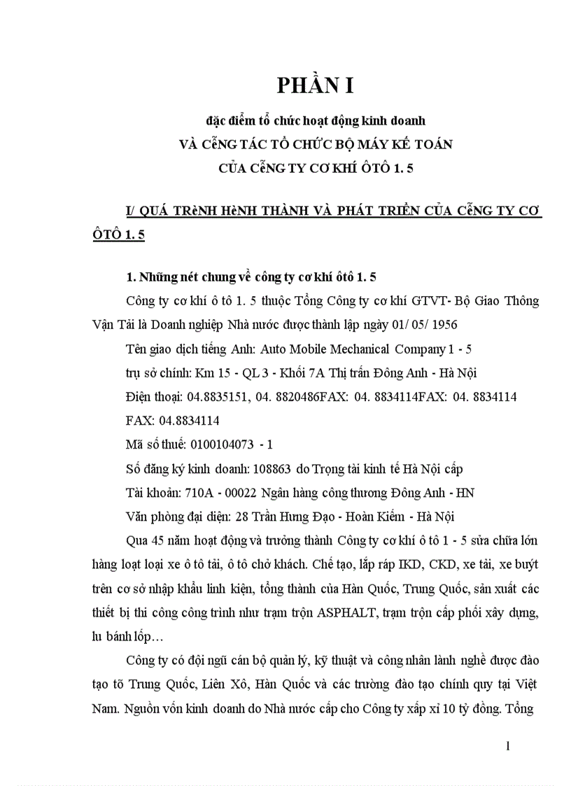 image for page Tổ chức hoạt động kinh doanh và công tác tổ chức bộ máy kế toán của công ty cơ khí ôtô 1.5
