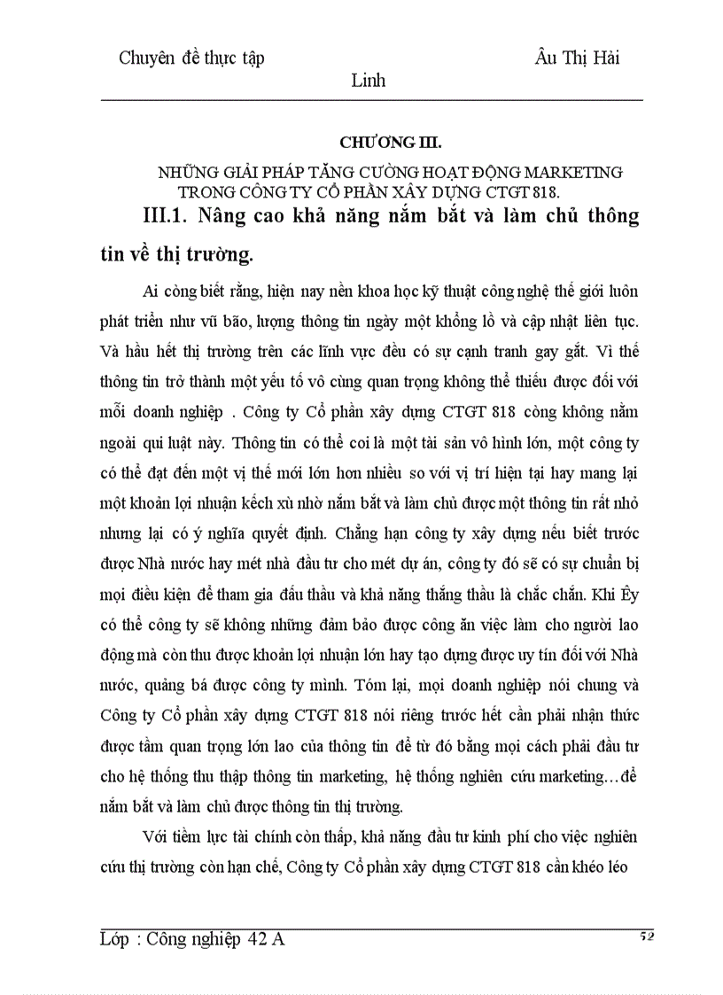 image for page Tăng cường hoạt động marketing trong Công ty Cổ phần xây dựng CTGT 818