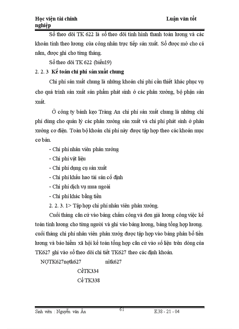 image for page Công tác hạch toán chi phí sản xuất và tính giá thành sản phẩm ở công ty bánh kẹo Tràng an