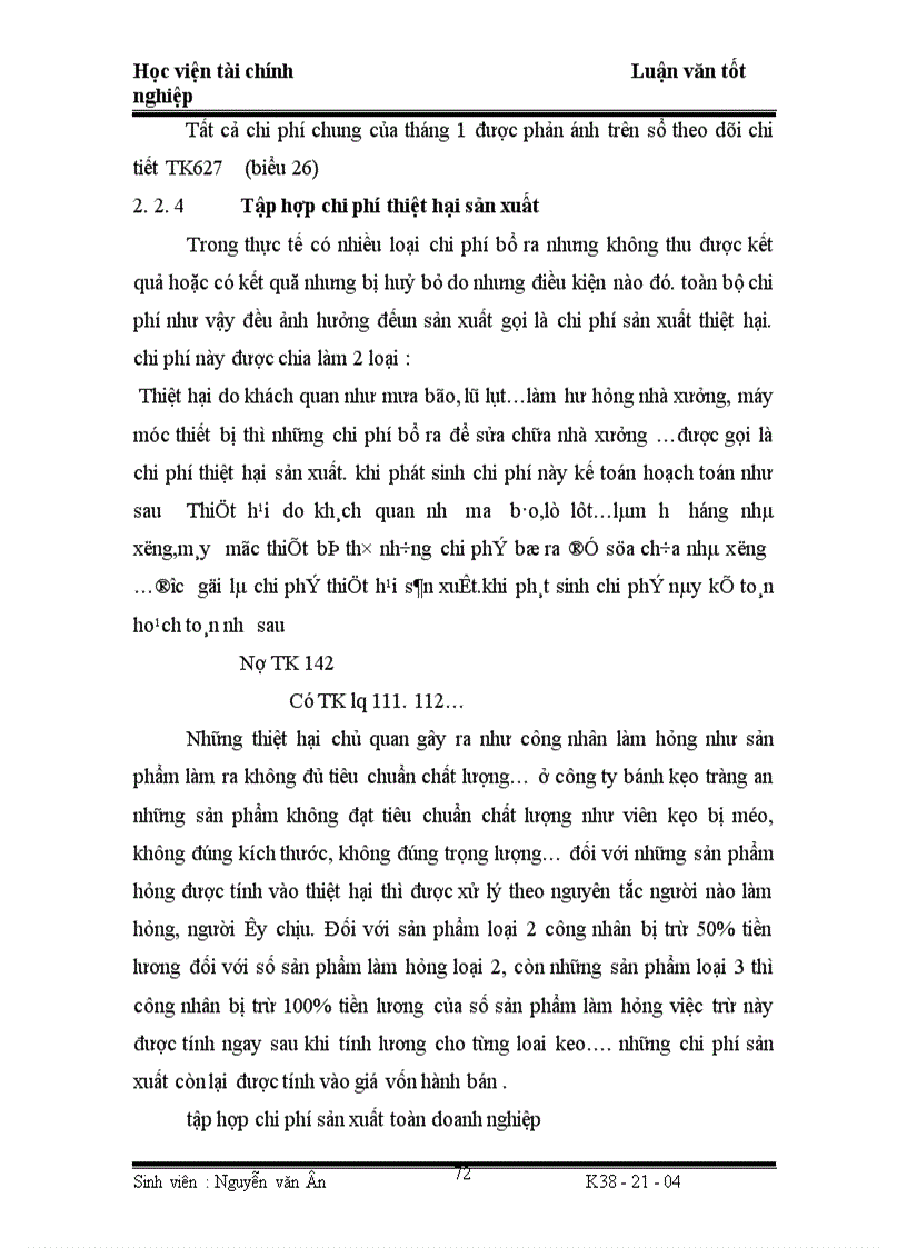 image for page Công tác hạch toán chi phí sản xuất và tính giá thành sản phẩm ở công ty bánh kẹo Tràng an