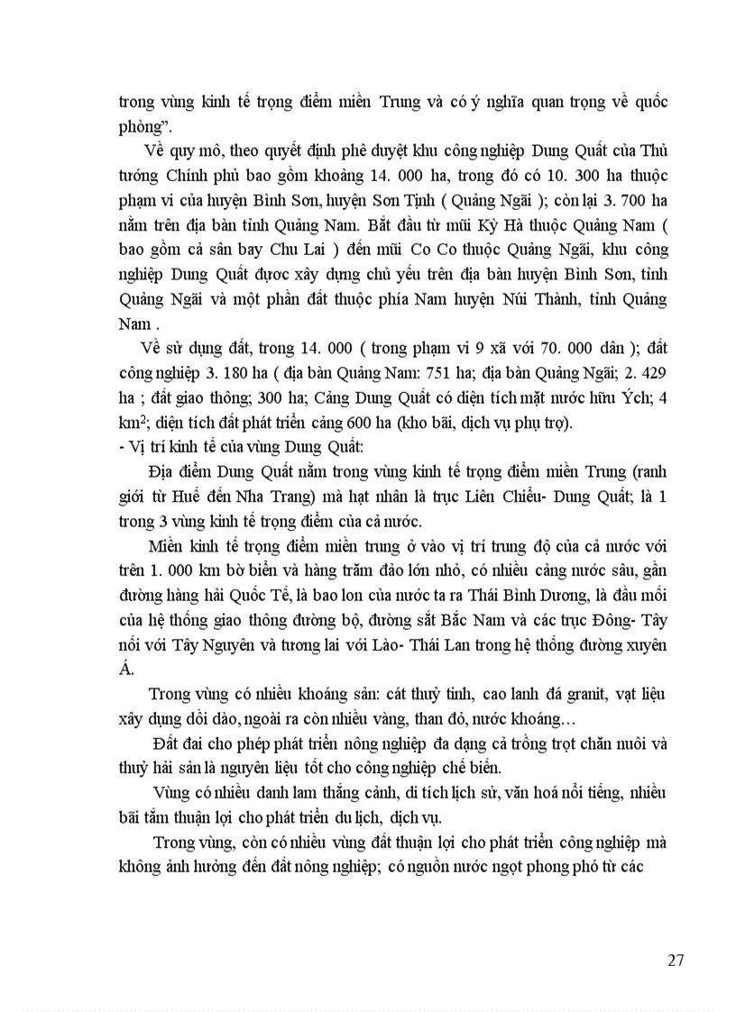 image for page Quy hoạch phát triển công nghiệp và kết cấu hạ tầng phục vụ phát triển khu công nghiệp Dung Quất
