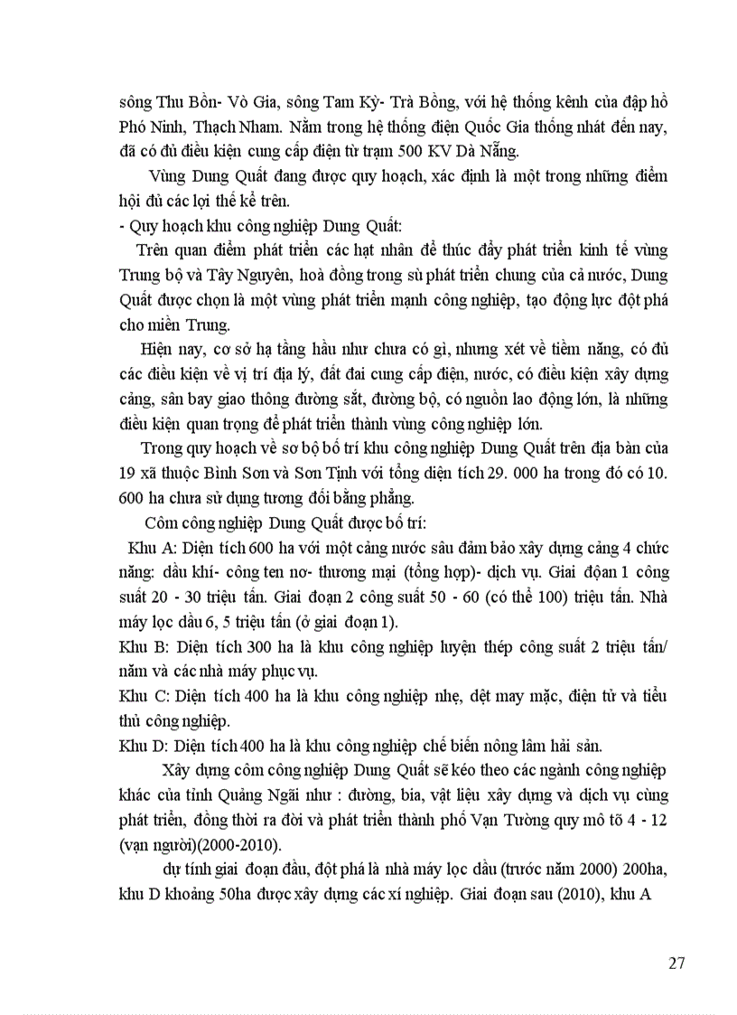 image for page Quy hoạch phát triển công nghiệp và kết cấu hạ tầng phục vụ phát triển khu công nghiệp Dung Quất