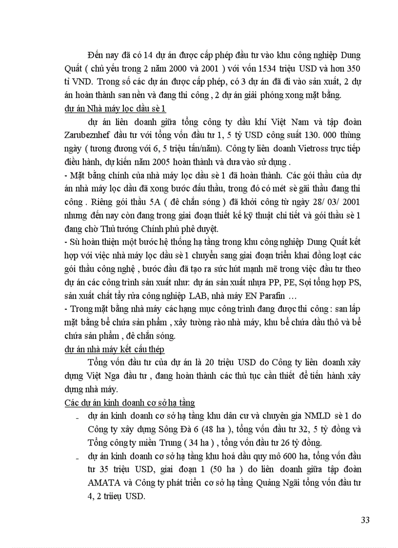 image for page Quy hoạch phát triển công nghiệp và kết cấu hạ tầng phục vụ phát triển khu công nghiệp Dung Quất