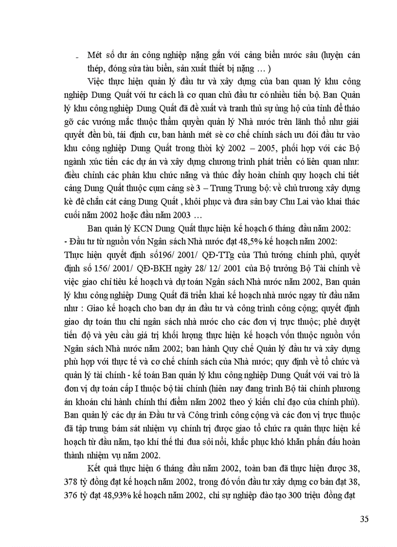 image for page Quy hoạch phát triển công nghiệp và kết cấu hạ tầng phục vụ phát triển khu công nghiệp Dung Quất