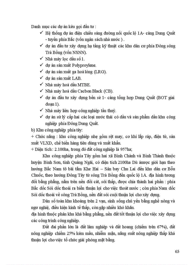 image for page Quy hoạch phát triển công nghiệp và kết cấu hạ tầng phục vụ phát triển khu công nghiệp Dung Quất