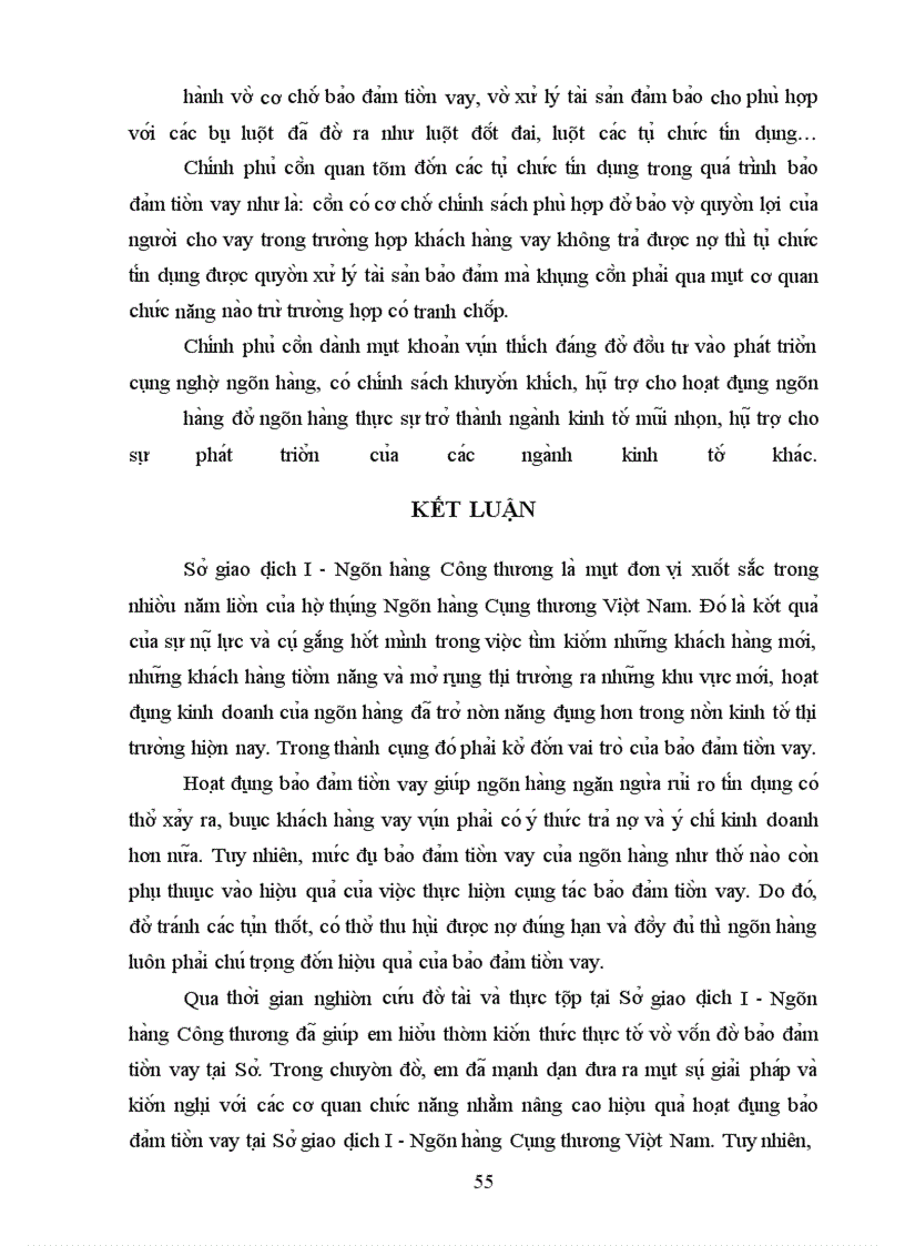 image for page Nâng cao hiệu quả của hoạt động bảo đảm tiền vay tại Sở giao dịch I - Ngân hàng Công thương Việt Nam