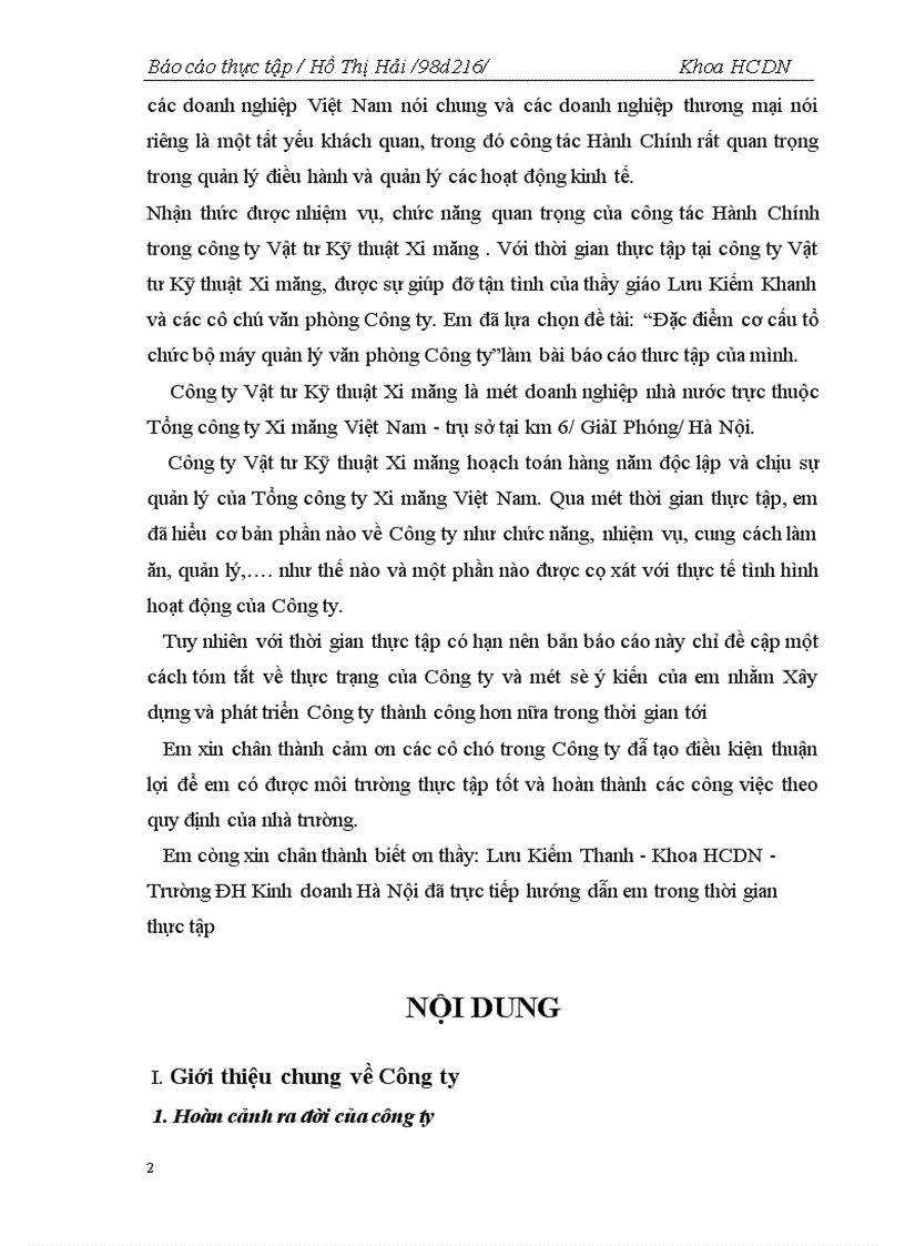 image for page Đặc điểm cơ cấu tổ chức bộ máy quản lý văn phòng Công ty