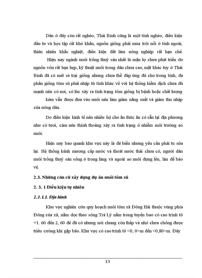 image for page Xây dựng dự án phát triển nuôi tôm sú ở xã Đông Hải – huyện Tiền Hải – tỉnh Thái Bình