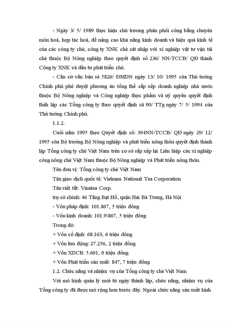 image for page Tổng công ty chè Việt Nam và mô hình Công ty mẹ - Công ty con