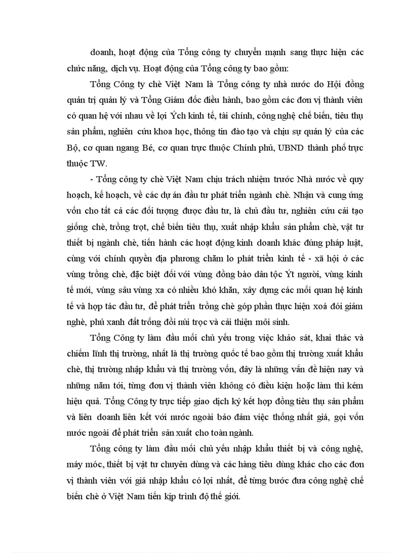 image for page Tổng công ty chè Việt Nam và mô hình Công ty mẹ - Công ty con