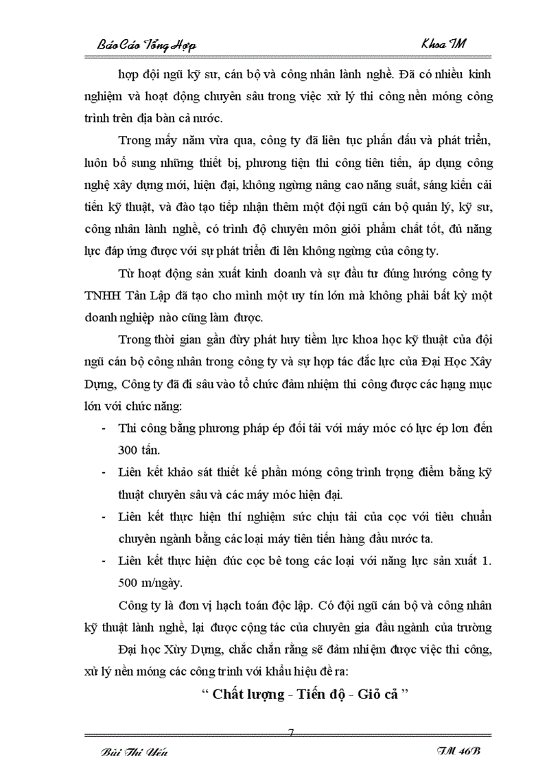 image for page Báo cáo tổng hợp tại Công ty cổ phần xây dựng và du lịch Quang Minh