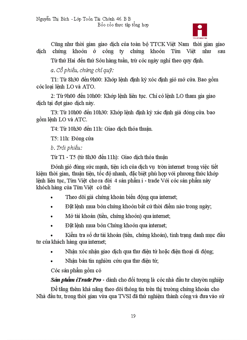 image for page Báo cáo thực tập tại Công ty cổ phần chứng khoán Tân Việt