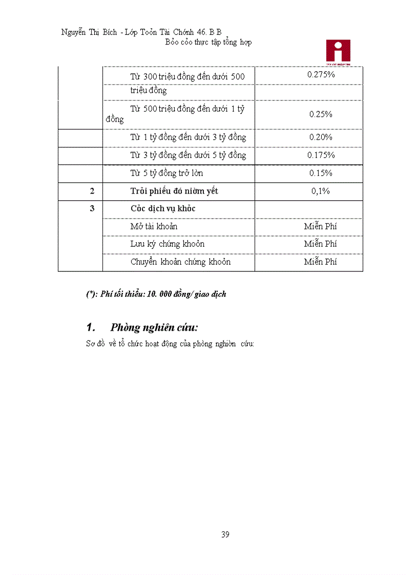 image for page Báo cáo thực tập tại Công ty cổ phần chứng khoán Tân Việt