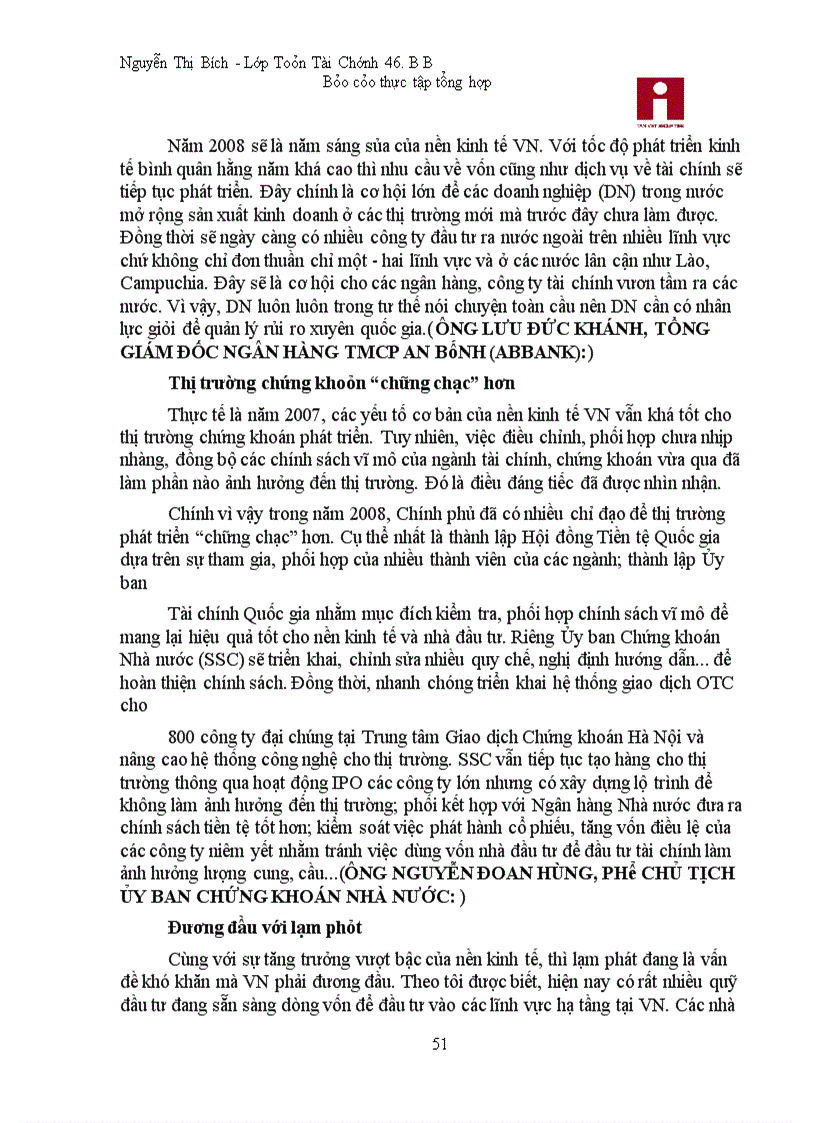 image for page Báo cáo thực tập tại Công ty cổ phần chứng khoán Tân Việt