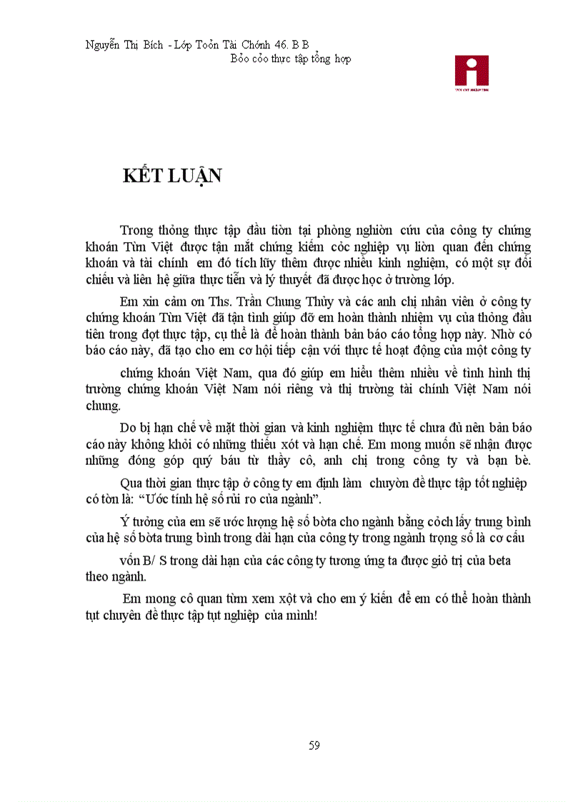 image for page Báo cáo thực tập tại Công ty cổ phần chứng khoán Tân Việt