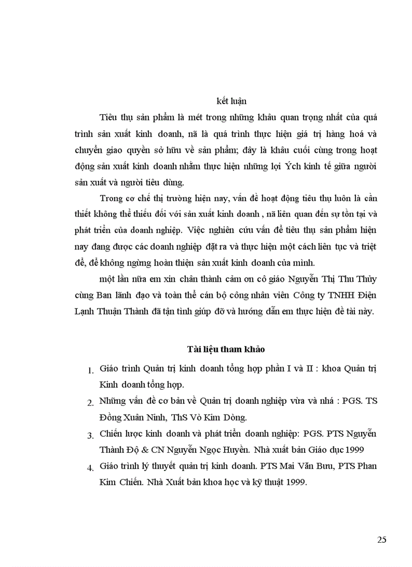 image for page Tiêu thụ sản phẩm và một số giải pháp nhằm đẩy nhanh tốc độ tiêu thụ của Công ty TNHH Điện Lạnh Thuận Thành