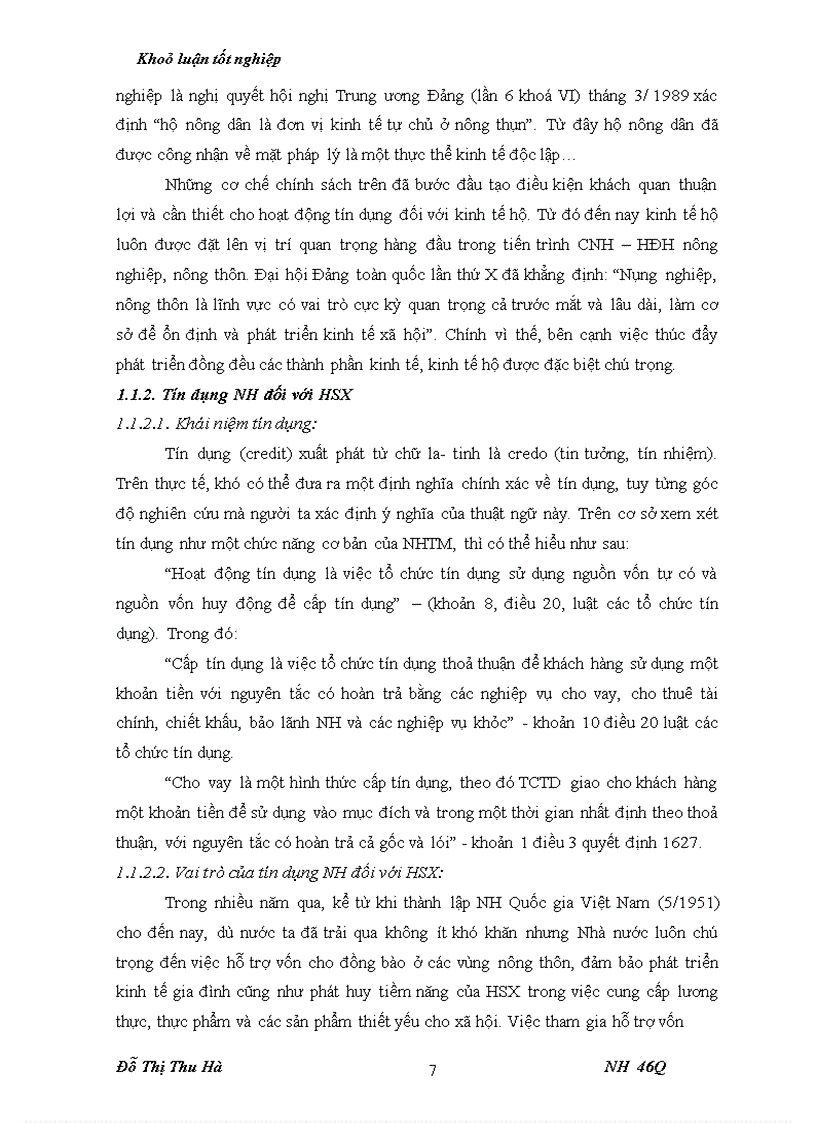 image for page Nâng cao chất lượng tín dụng đối với HSX tại chi nhánh NHNo & PTNT huyện Thiệu Hoá - tỉnh Thanh Hoá