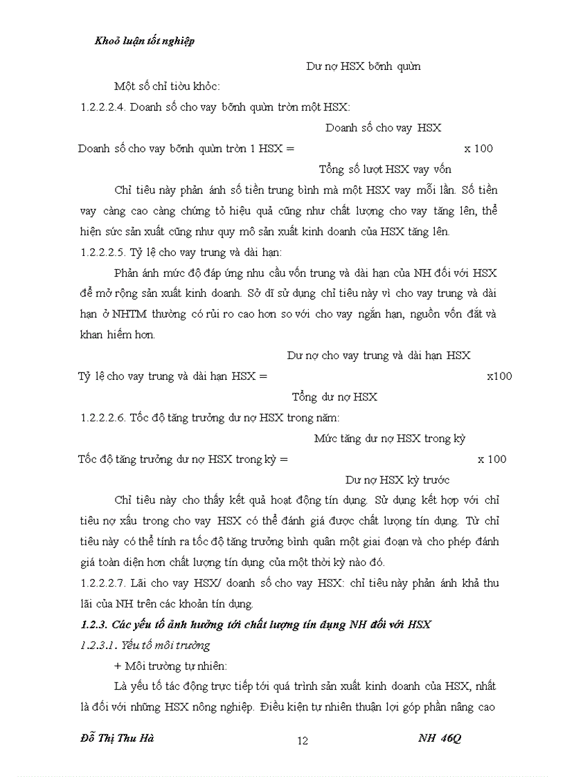 image for page Nâng cao chất lượng tín dụng đối với HSX tại chi nhánh NHNo & PTNT huyện Thiệu Hoá - tỉnh Thanh Hoá