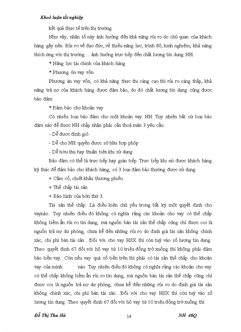 image for page Nâng cao chất lượng tín dụng đối với HSX tại chi nhánh NHNo & PTNT huyện Thiệu Hoá - tỉnh Thanh Hoá