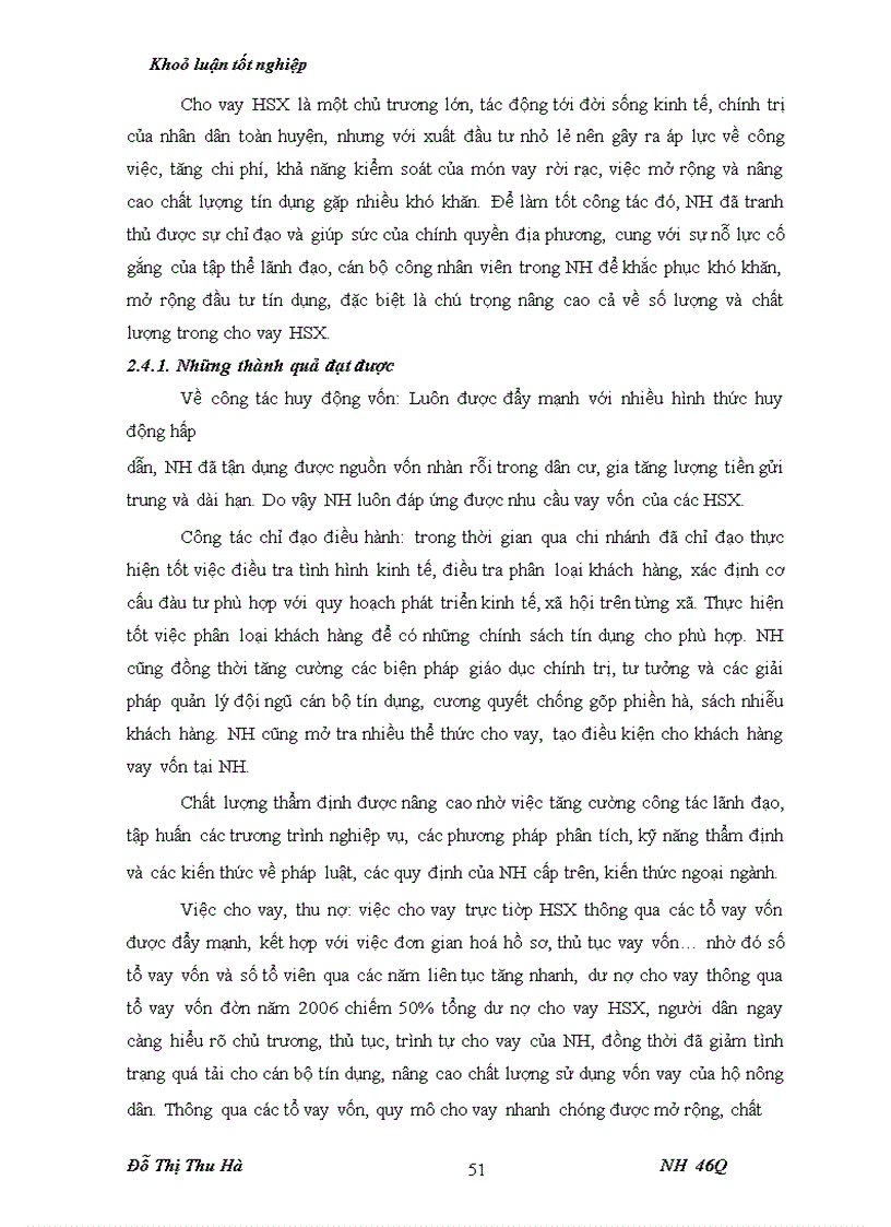 image for page Nâng cao chất lượng tín dụng đối với HSX tại chi nhánh NHNo & PTNT huyện Thiệu Hoá - tỉnh Thanh Hoá