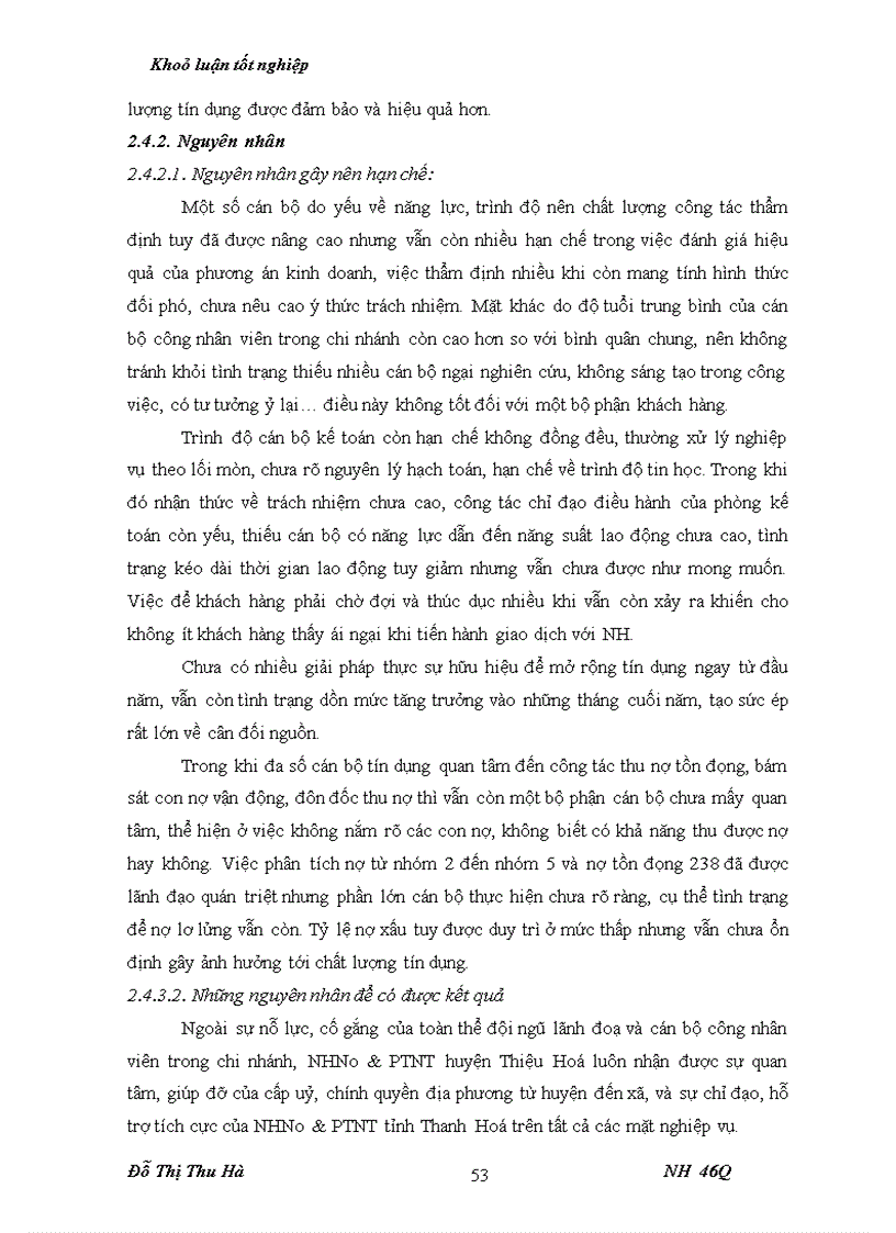 image for page Nâng cao chất lượng tín dụng đối với HSX tại chi nhánh NHNo & PTNT huyện Thiệu Hoá - tỉnh Thanh Hoá