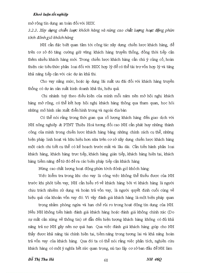 image for page Nâng cao chất lượng tín dụng đối với HSX tại chi nhánh NHNo & PTNT huyện Thiệu Hoá - tỉnh Thanh Hoá