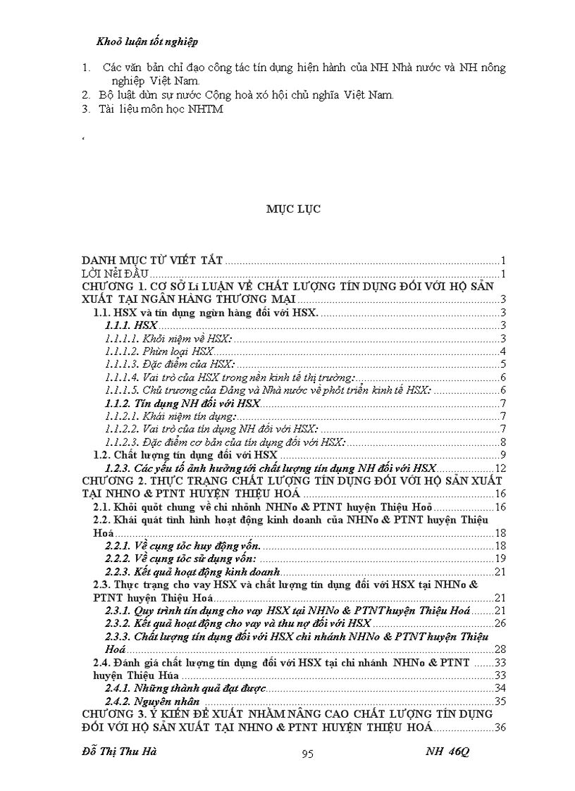 image for page Nâng cao chất lượng tín dụng đối với HSX tại chi nhánh NHNo & PTNT huyện Thiệu Hoá - tỉnh Thanh Hoá