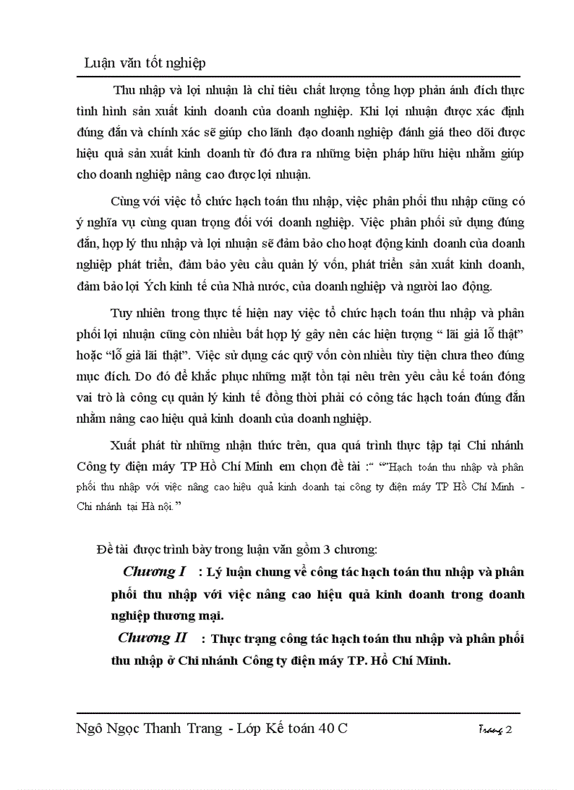 image for page Hạch toán thu nhập và phân phối thu nhập với việc nâng cao hiệu quả kinh doanh tại công ty điện máy TP Hồ Chí Minh - Chi nhánh tại Hà nội