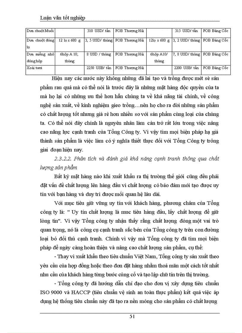 image for page Khảo sát và đánh giá Thực trạng khả năng cạnh tranh mặt hàng rau quả Tổng công ty rau quả, nông sản Việt Nam