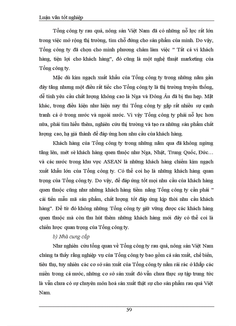 image for page Khảo sát và đánh giá Thực trạng khả năng cạnh tranh mặt hàng rau quả Tổng công ty rau quả, nông sản Việt Nam