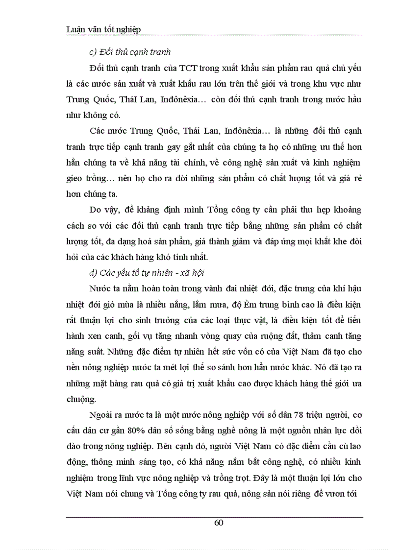 image for page Khảo sát và đánh giá Thực trạng khả năng cạnh tranh mặt hàng rau quả Tổng công ty rau quả, nông sản Việt Nam