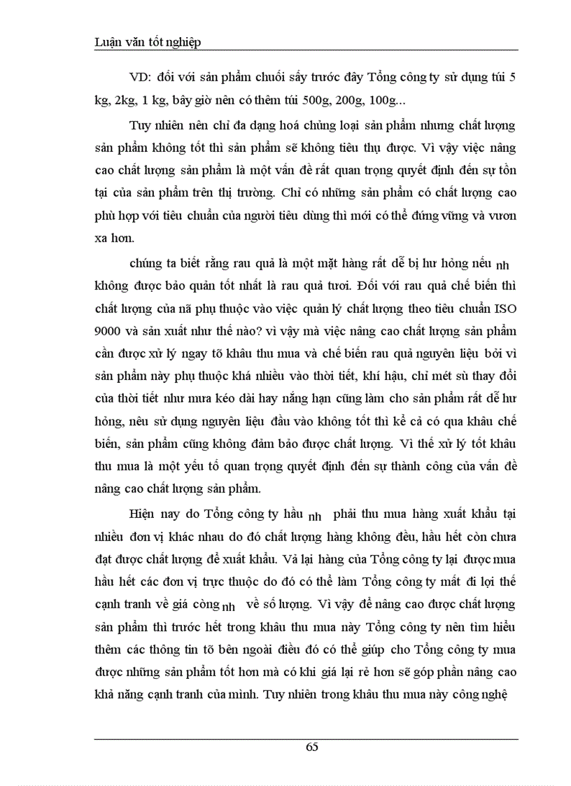 image for page Khảo sát và đánh giá Thực trạng khả năng cạnh tranh mặt hàng rau quả Tổng công ty rau quả, nông sản Việt Nam