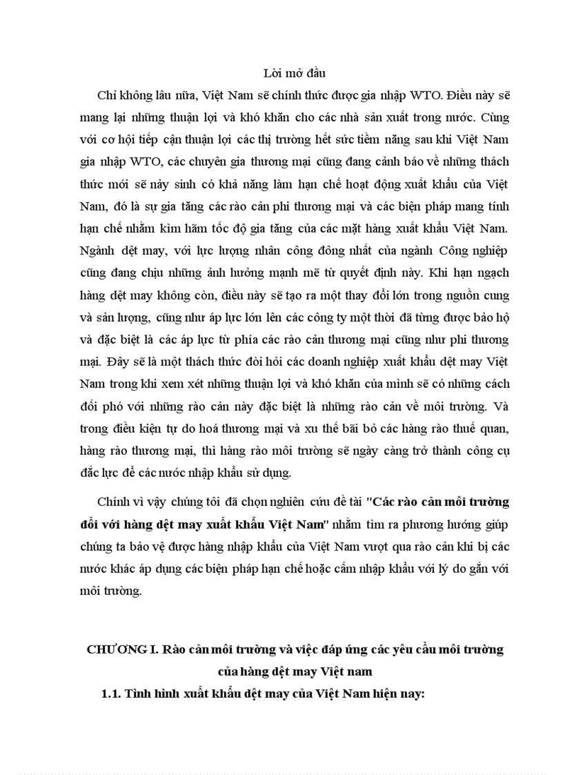 image for page Các rào cản môi trường đối với hàng dệt may xuất khẩu Việt Nam