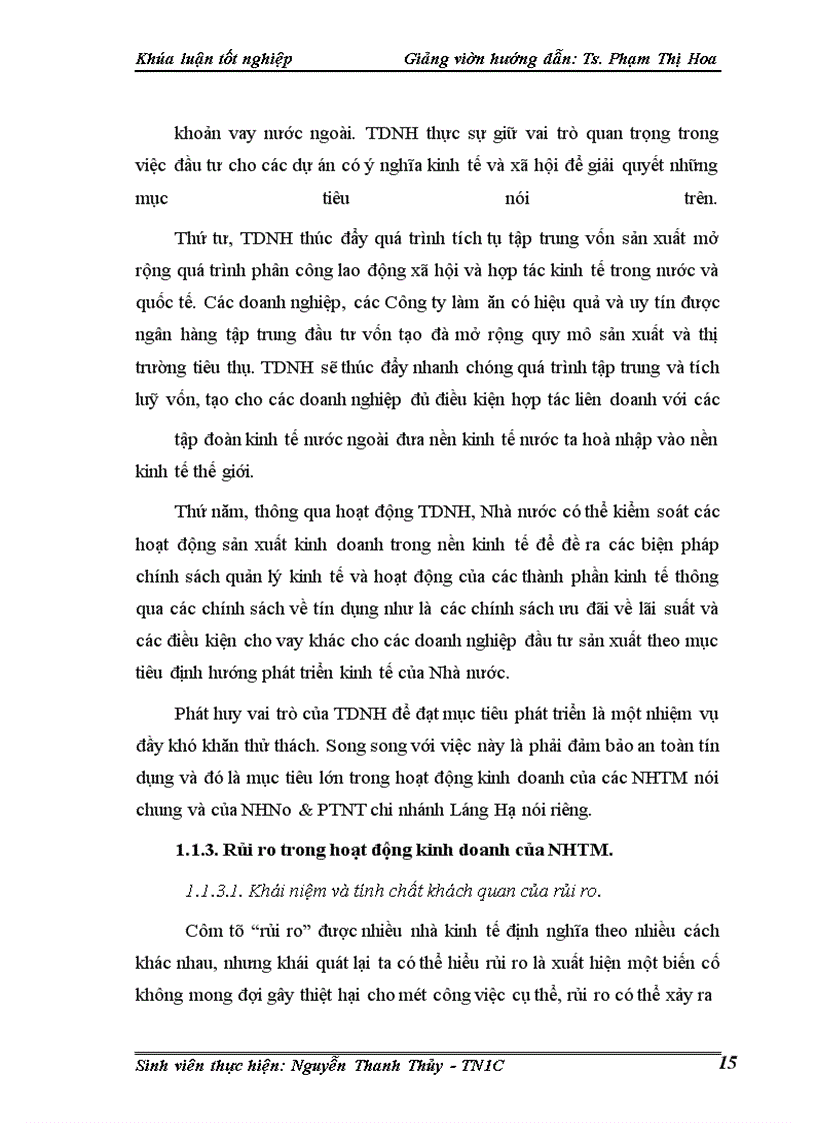 image for page Một số giải pháp phòng ngừa và hạn chế rủi ro tín dụng tại Chi nhánh Ngân hàng nông nghiệp và phát triển nông thôn Láng Hạ.