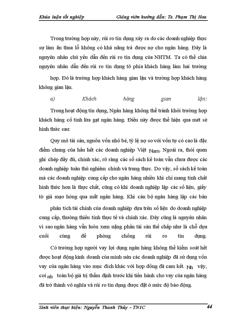 image for page Một số giải pháp phòng ngừa và hạn chế rủi ro tín dụng tại Chi nhánh Ngân hàng nông nghiệp và phát triển nông thôn Láng Hạ.