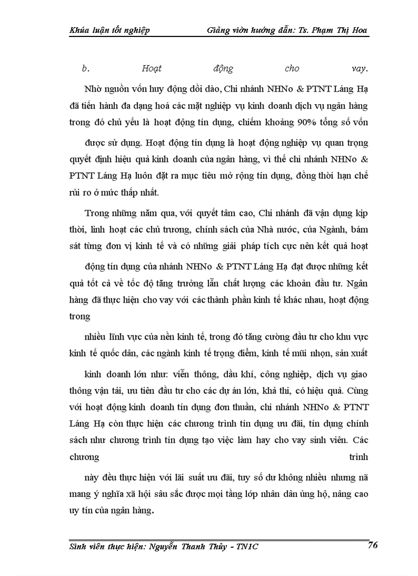image for page Một số giải pháp phòng ngừa và hạn chế rủi ro tín dụng tại Chi nhánh Ngân hàng nông nghiệp và phát triển nông thôn Láng Hạ.