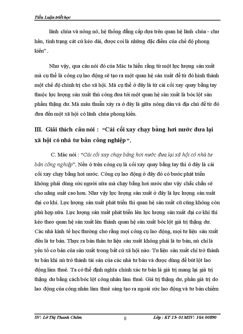 image for page Giải thích câu nói : “Cái cối xay chạy bằng hơi nước đưa lại xã hội có nhà tư bản công nghiệp”