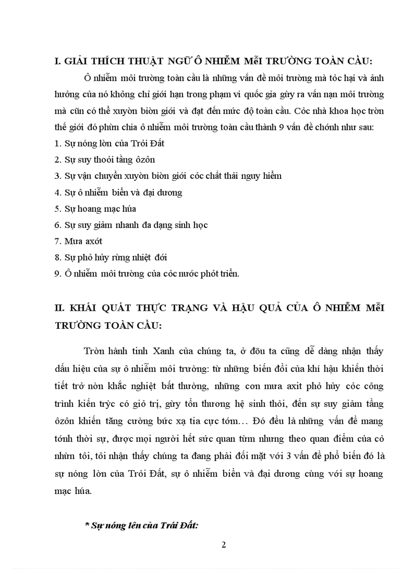 image for page Những giải pháp phòng chống Ô nhiễm môi trường toàn cầu.