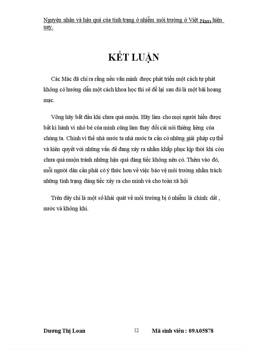 image for page Nguyên nhân và hậu quả của tình trạng ô nhiễm môi trường ở Việt Nam hiện nay.