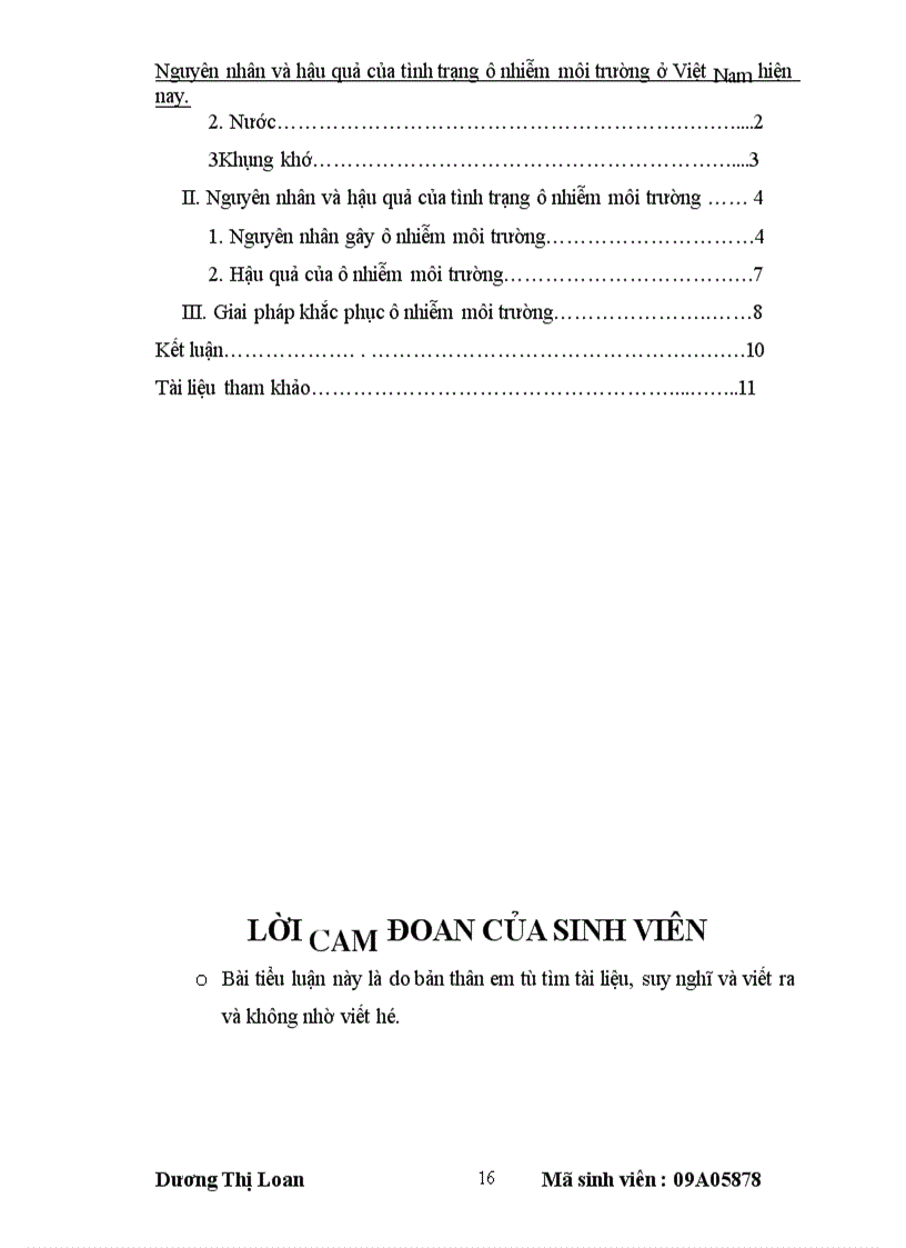image for page Nguyên nhân và hậu quả của tình trạng ô nhiễm môi trường ở Việt Nam hiện nay.