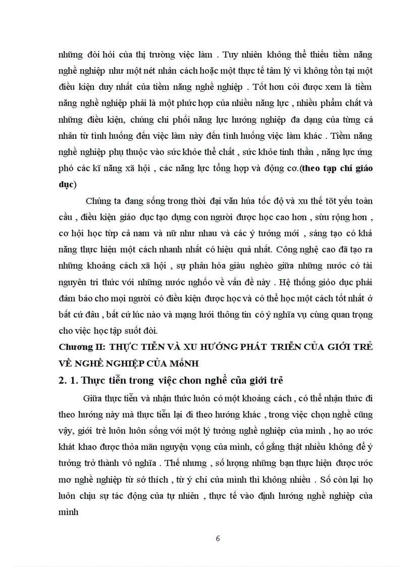 image for page Thực tiễn và xu hướng phát triễn của giới trẻ về nghề nghiệp của mình