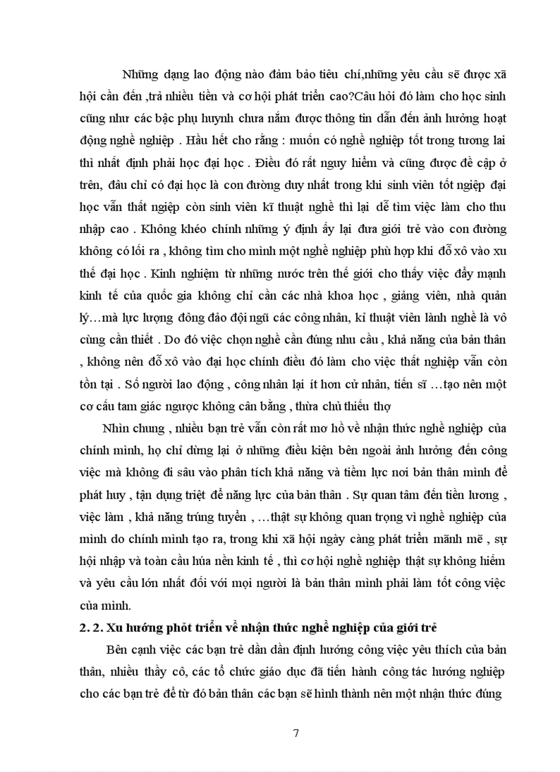 image for page Thực tiễn và xu hướng phát triễn của giới trẻ về nghề nghiệp của mình