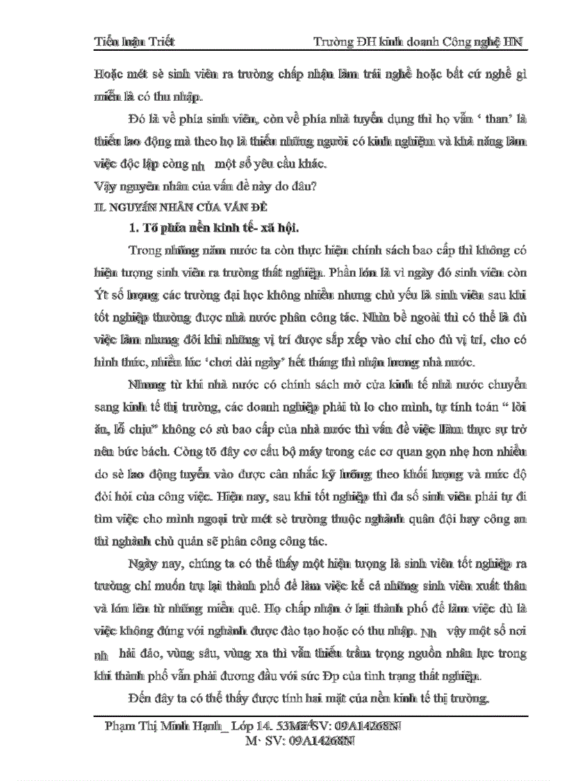 image for page Vận dụng quan điểm toàn diện và quan điểm phát triển để giải thích nguyên nhân vấn đề thất nghiệp của sinh viên sau khi ra trường
